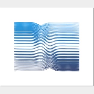 Ocean paint minimal waves blue Posters and Art